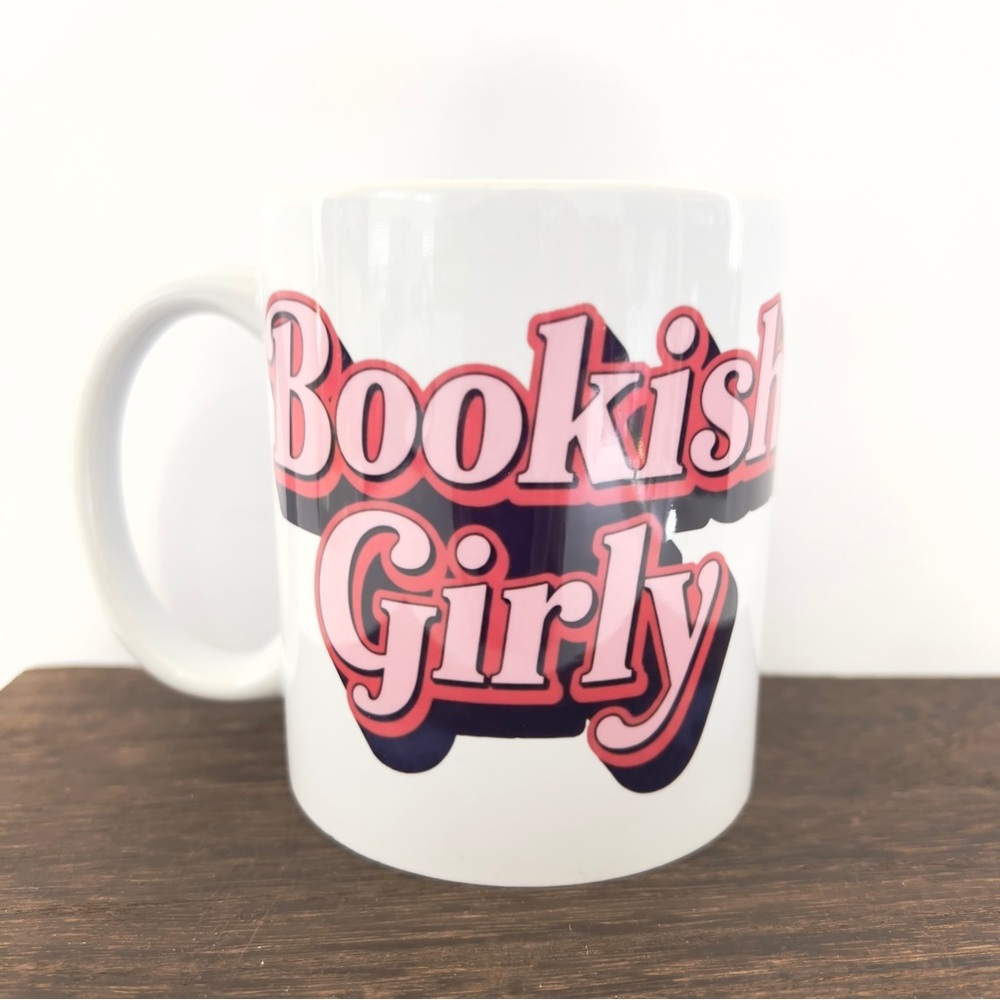 Bookish Girly 11oz Coffee Mug | Cute Reader Mug Pink Aesthetic Book Lover Gift